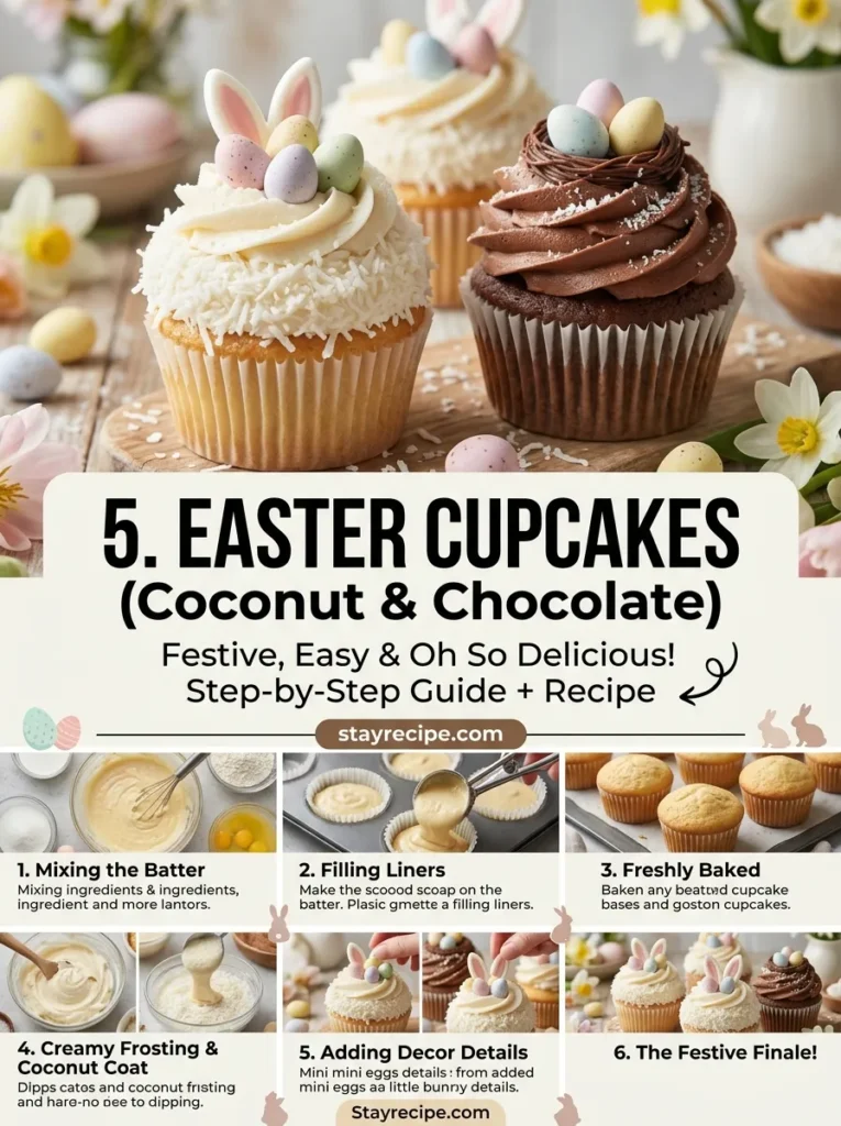 5 Easter Cupcakes Coconut Chocolate
