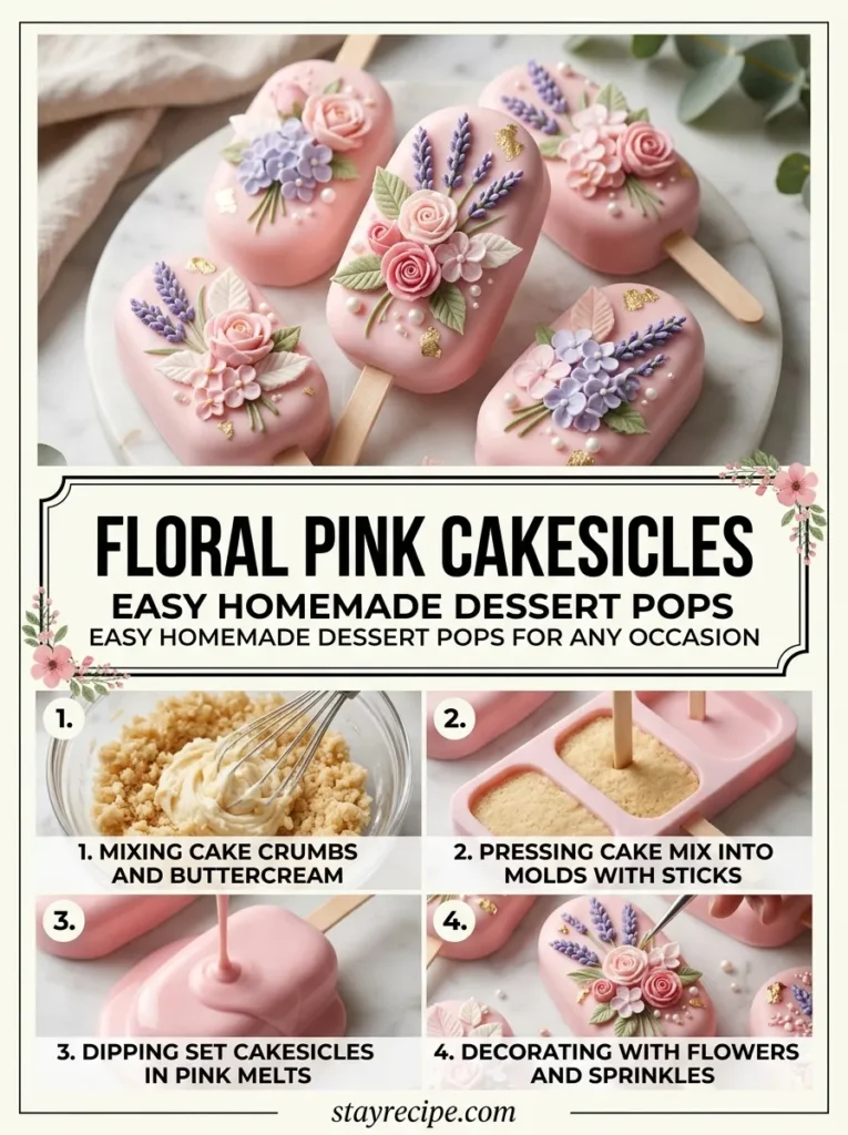5  Floral Pink Cakesicle