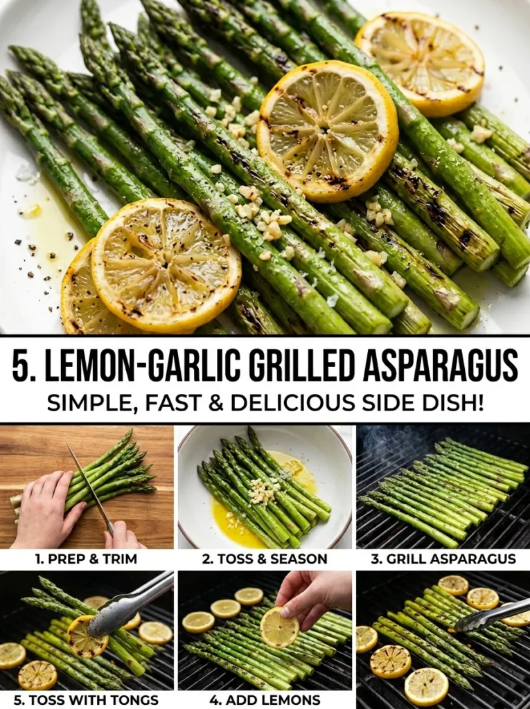 5  Lemon Garlic Grilled Asparagus