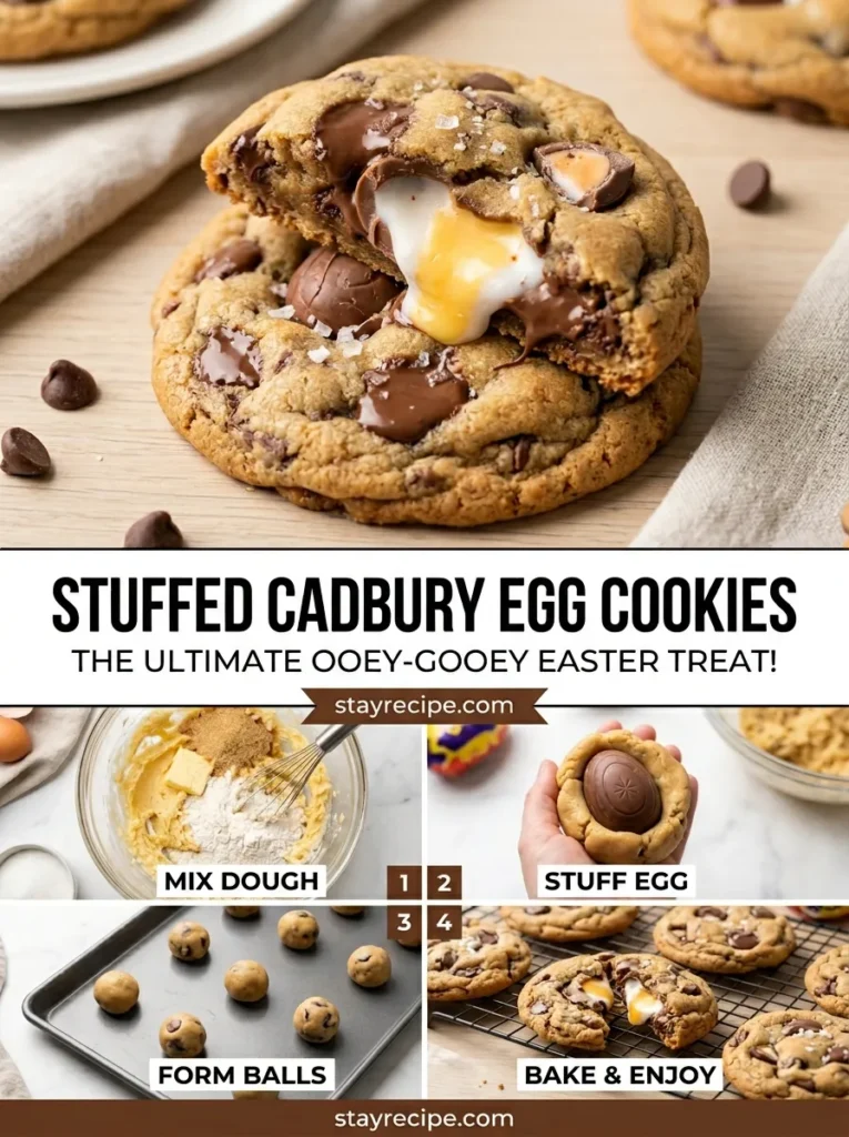 5  Stuffed Cadbury Egg Cookies