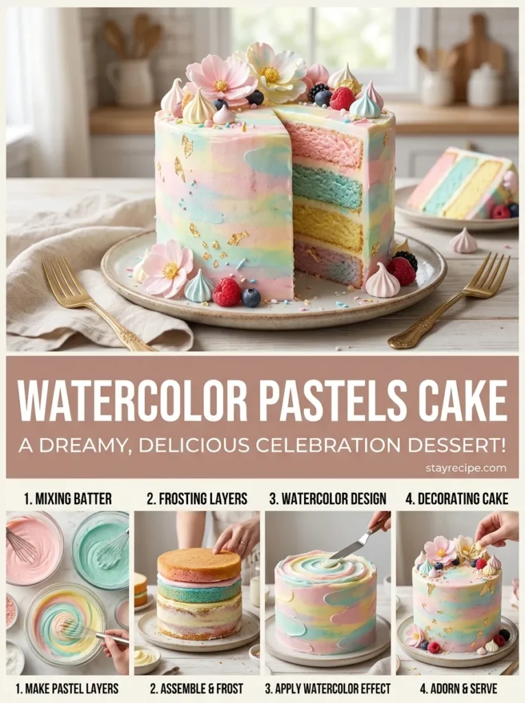 5  Watercolor Pastels Cake