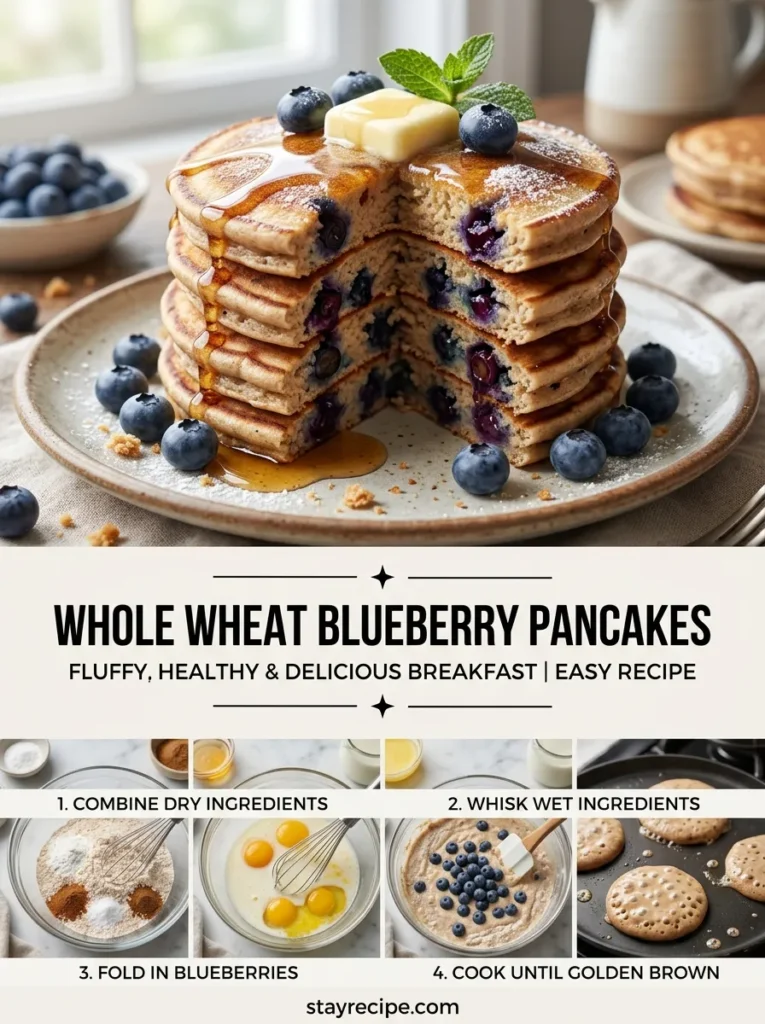 5 Whole Wheat Blueberry Pancakes