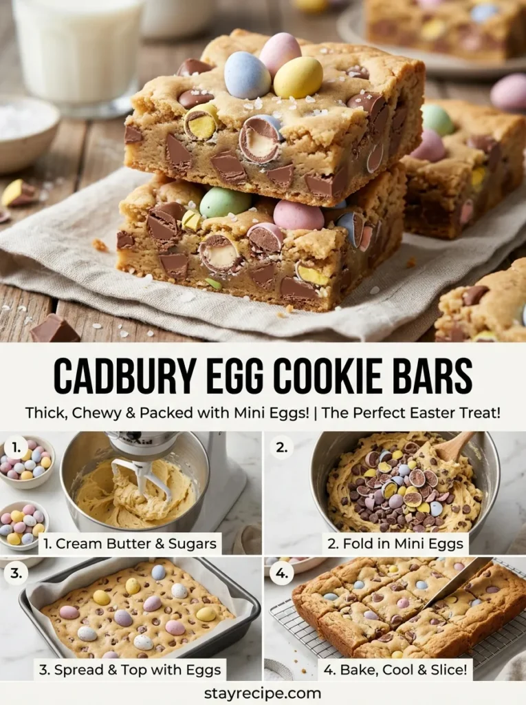 6  Cadbury Egg Cookie Bars