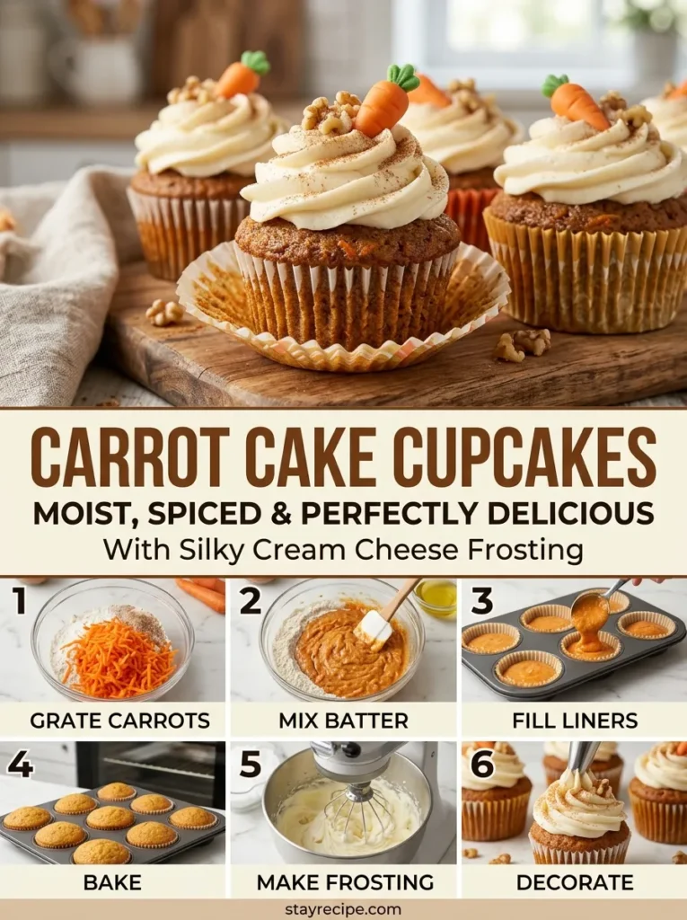 6 Carrot Cake Cupcakes