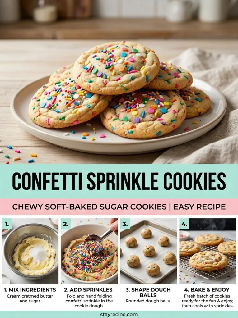 6  Confetti Sprinkle Cookies