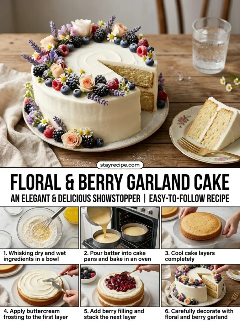 6  Floral Berry Garland Cake