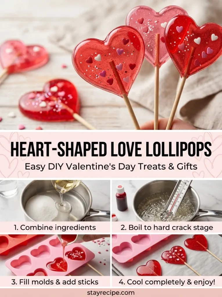 6  Heart Shaped Love Lollipops