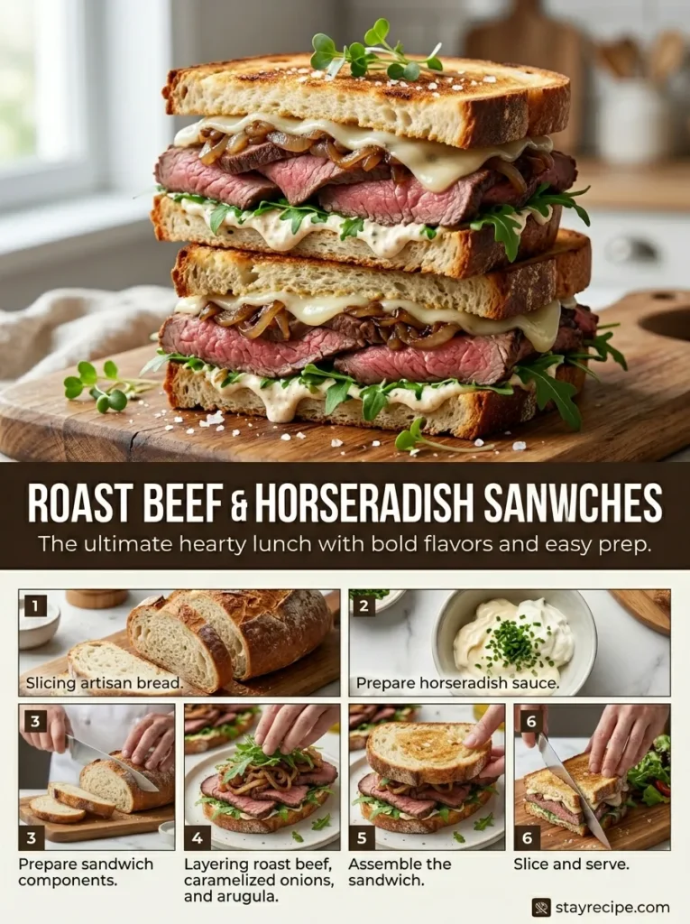 6  Roast Beef Horseradish Sandwiches