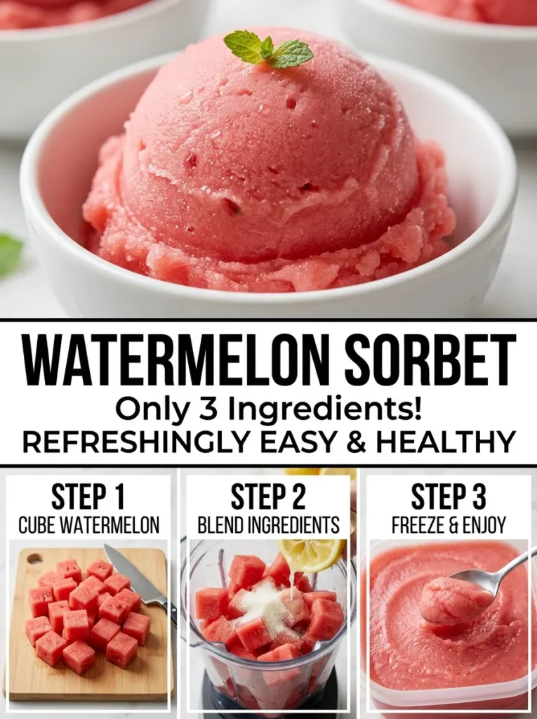 6  Watermelon Sorbet Summer Dessert