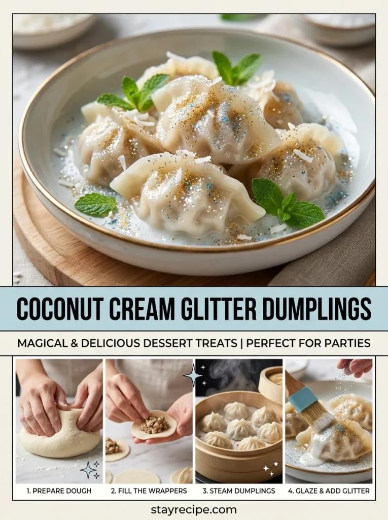 7  Coconut Cream Glitter Dumplings