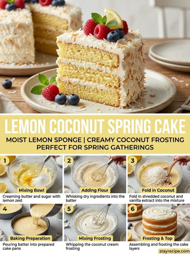 7 Lemon Coconut Spring Cake