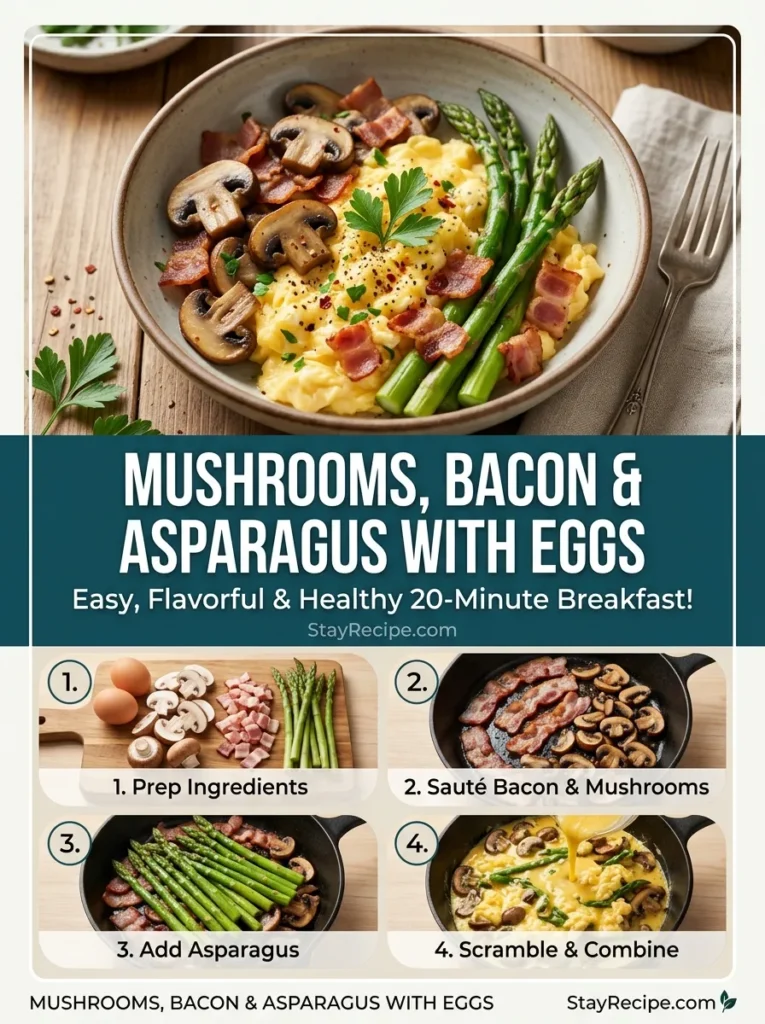 7 Mushrooms Bacon Asparagus With Eggs