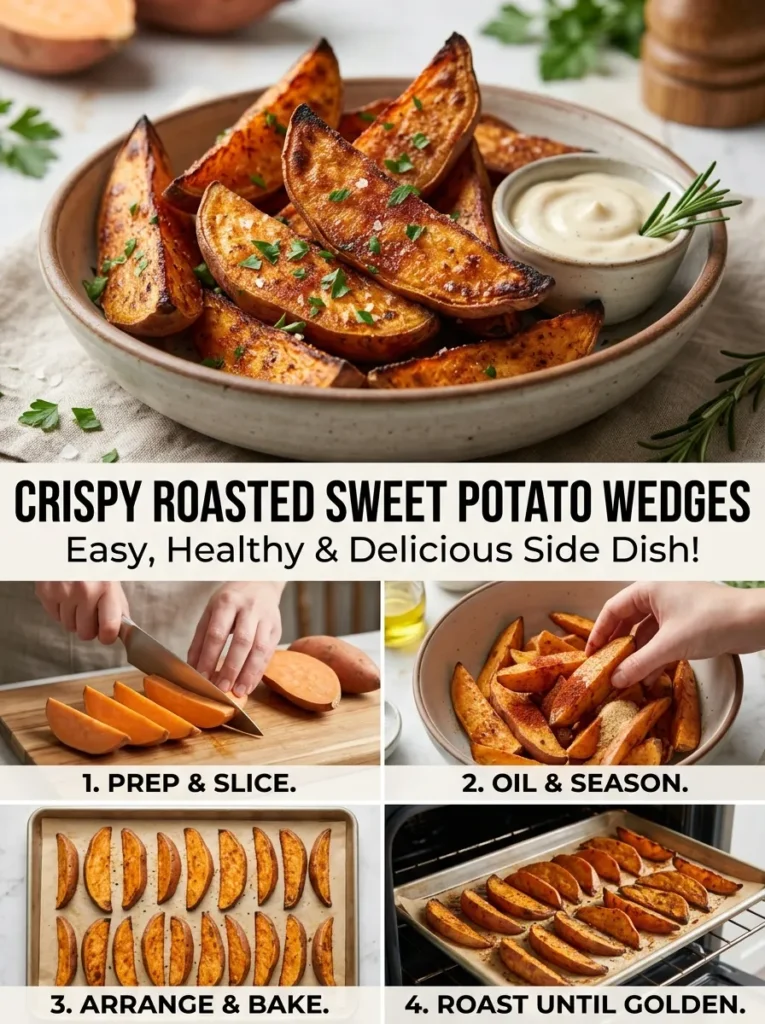 8  Crispy Roasted Sweet Potato Wedges