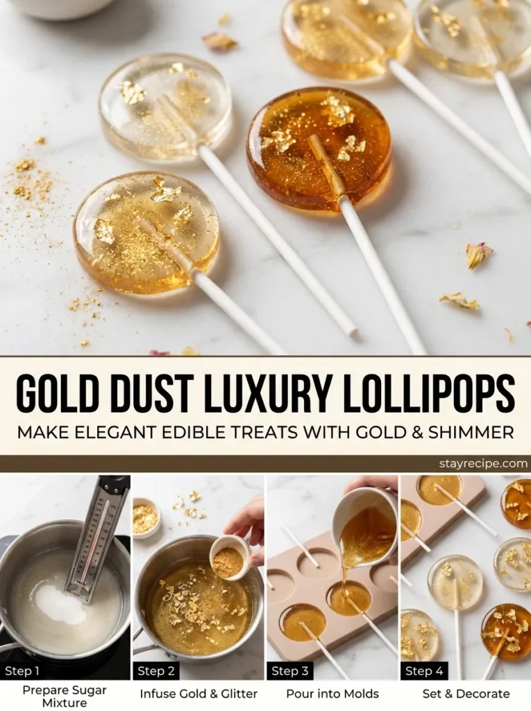 8  Gold Dust Luxury Lollipops