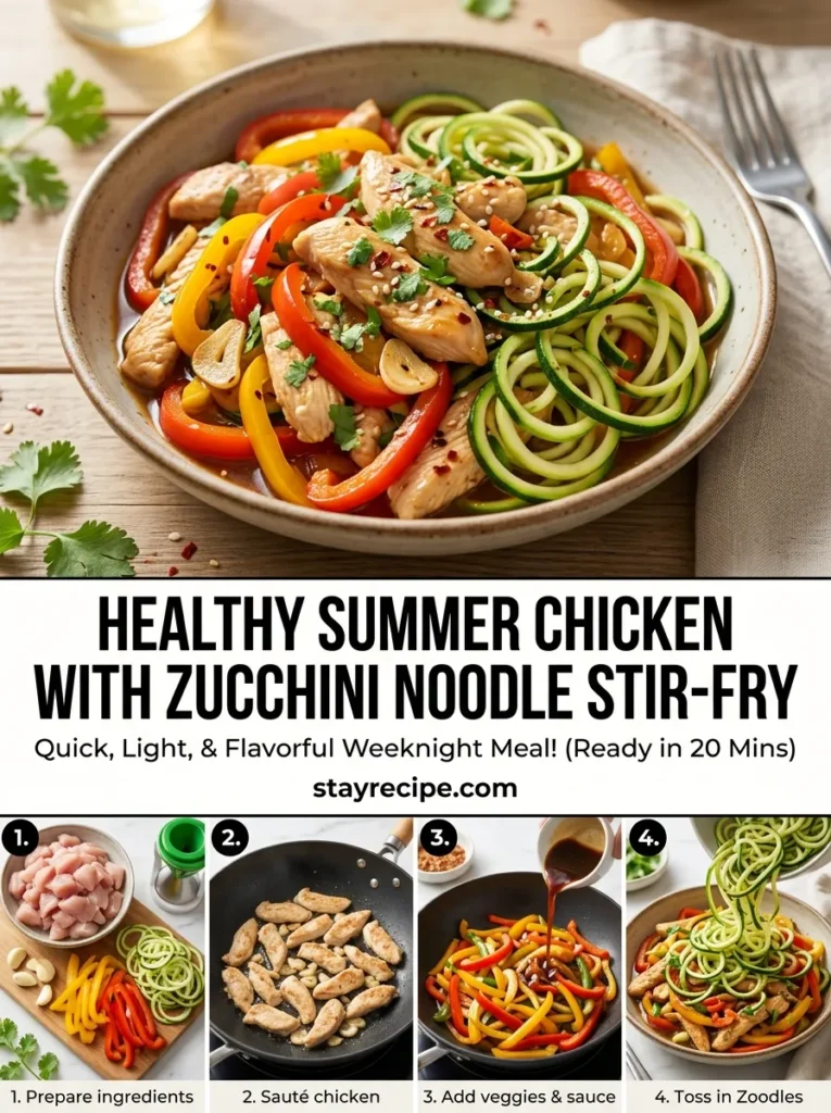 8  Healthy Summer Chicken With Zucchini Noodle Stir Fry