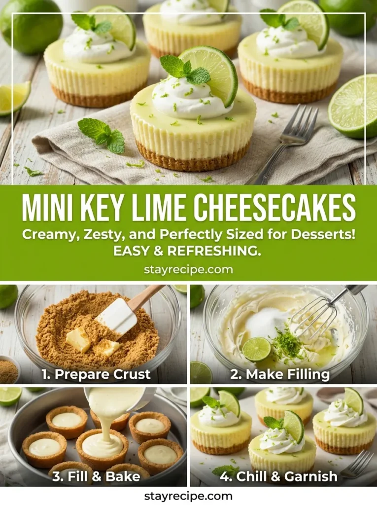 8 Mini Key Lime Cheesecakes