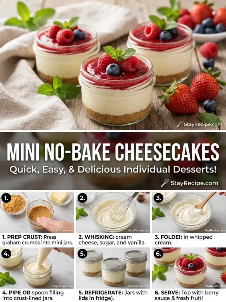 8 Mini No Bake Cheesecakes