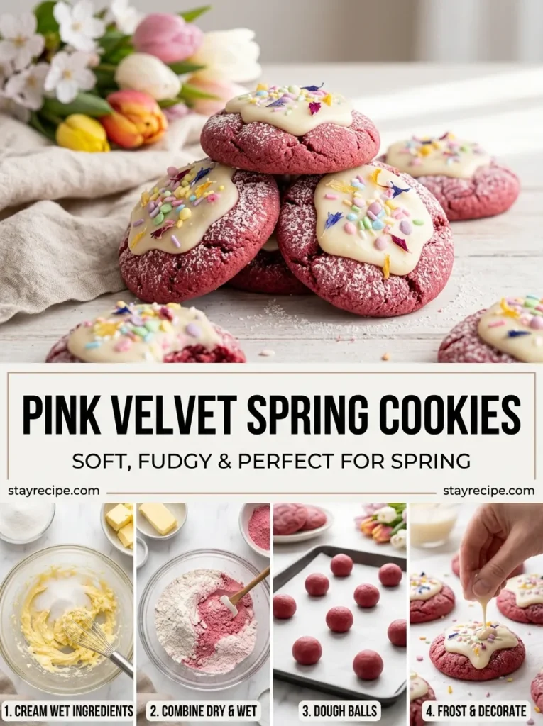 8  Pink Velvet Spring Cookies