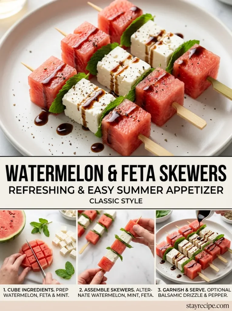 8  Watermelon Feta Skewers Classic Style