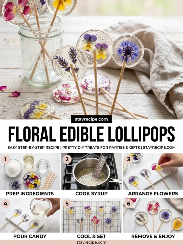 9  Floral Edible Lollipops