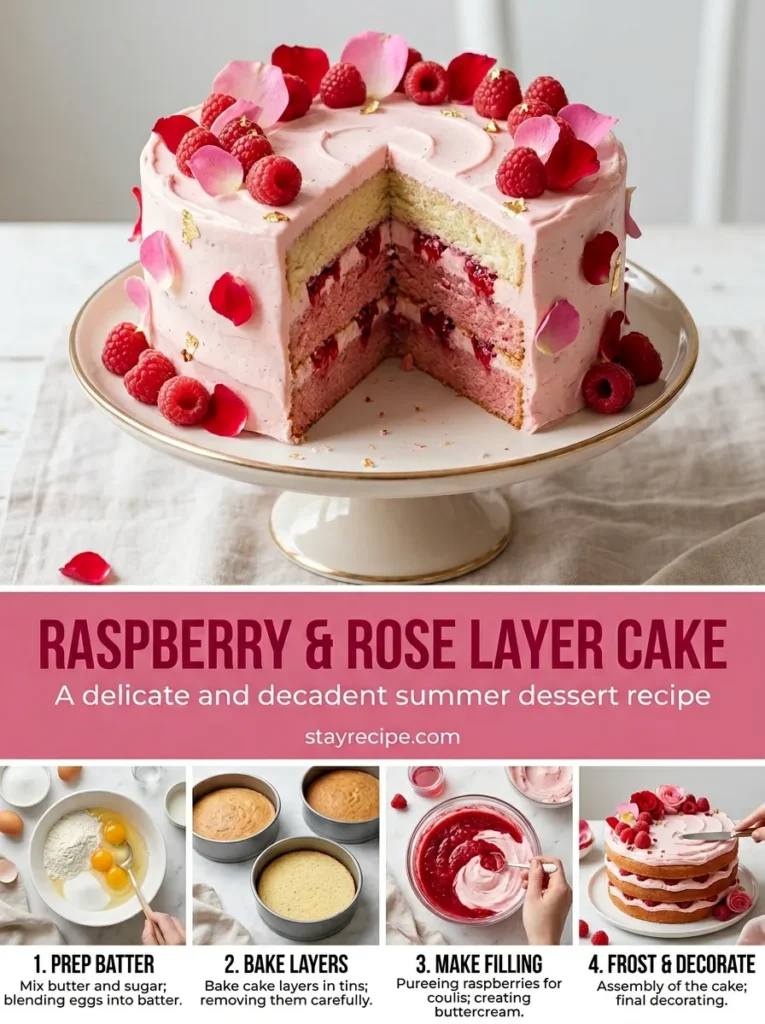 9  Raspberry Rose Layer Cake