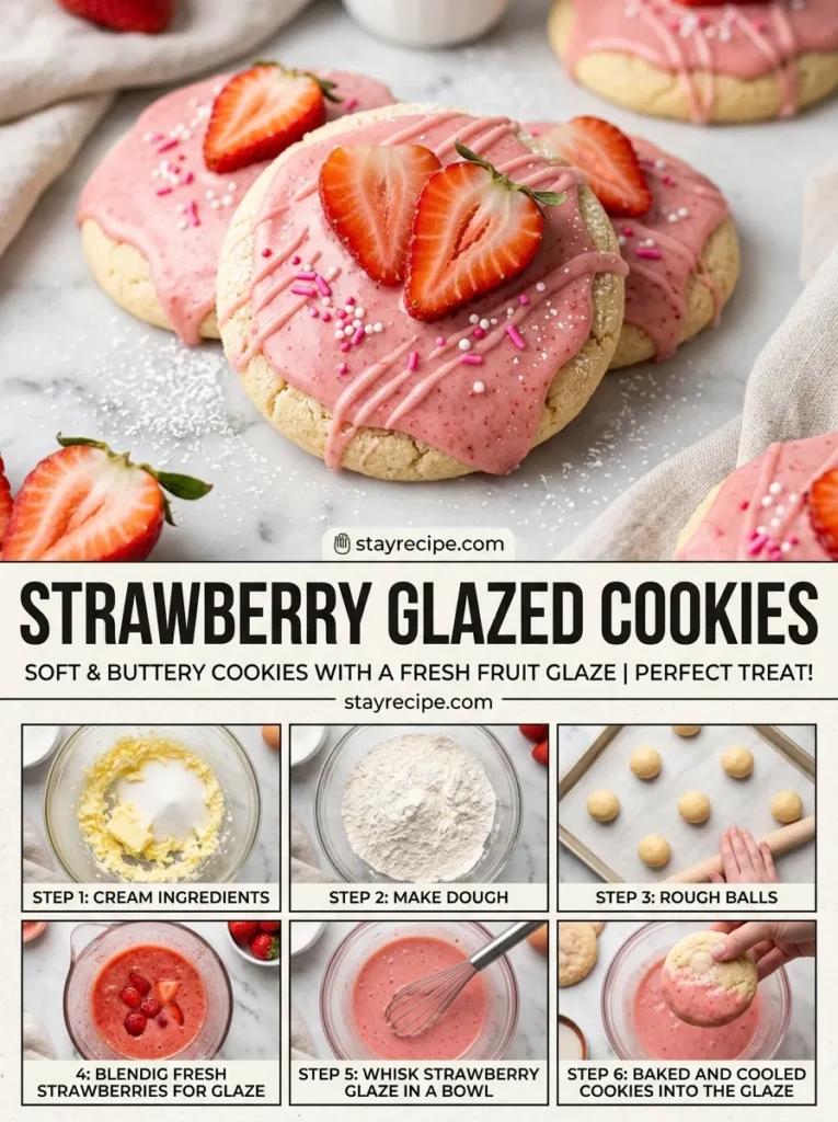9  Strawberry Glazed Cookies