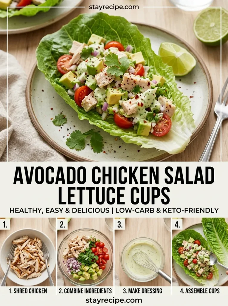 Avocado Chicken Salad Lettuce Cups