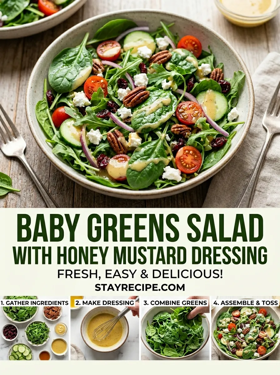 Baby Greens Salad With Honey Mustard Dressing Cucumber Salad