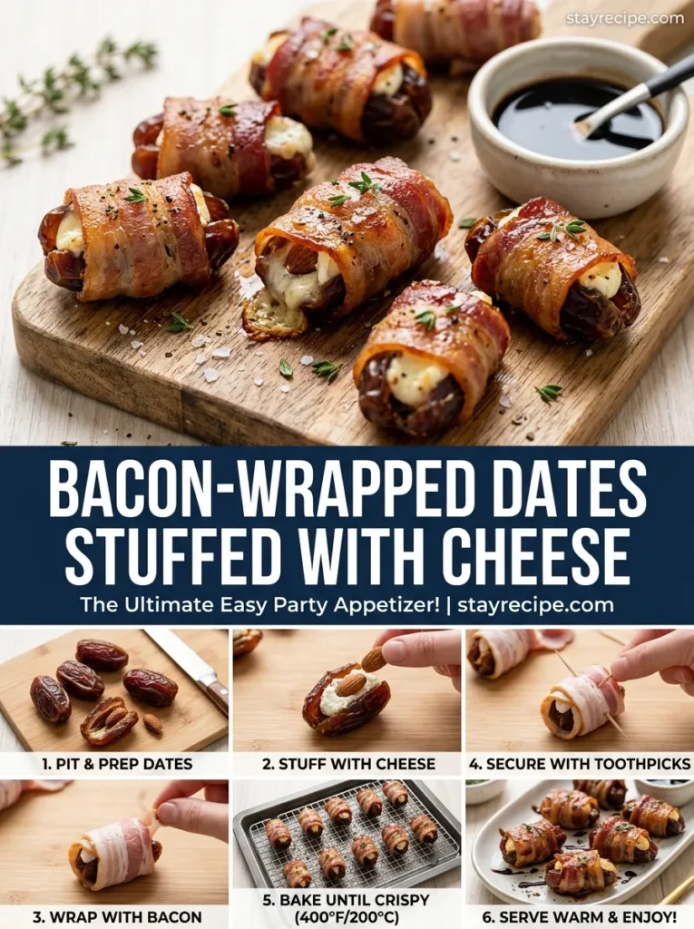 Bacon Wrapped Dates Stuffed With Cheese Appetizer Recipes