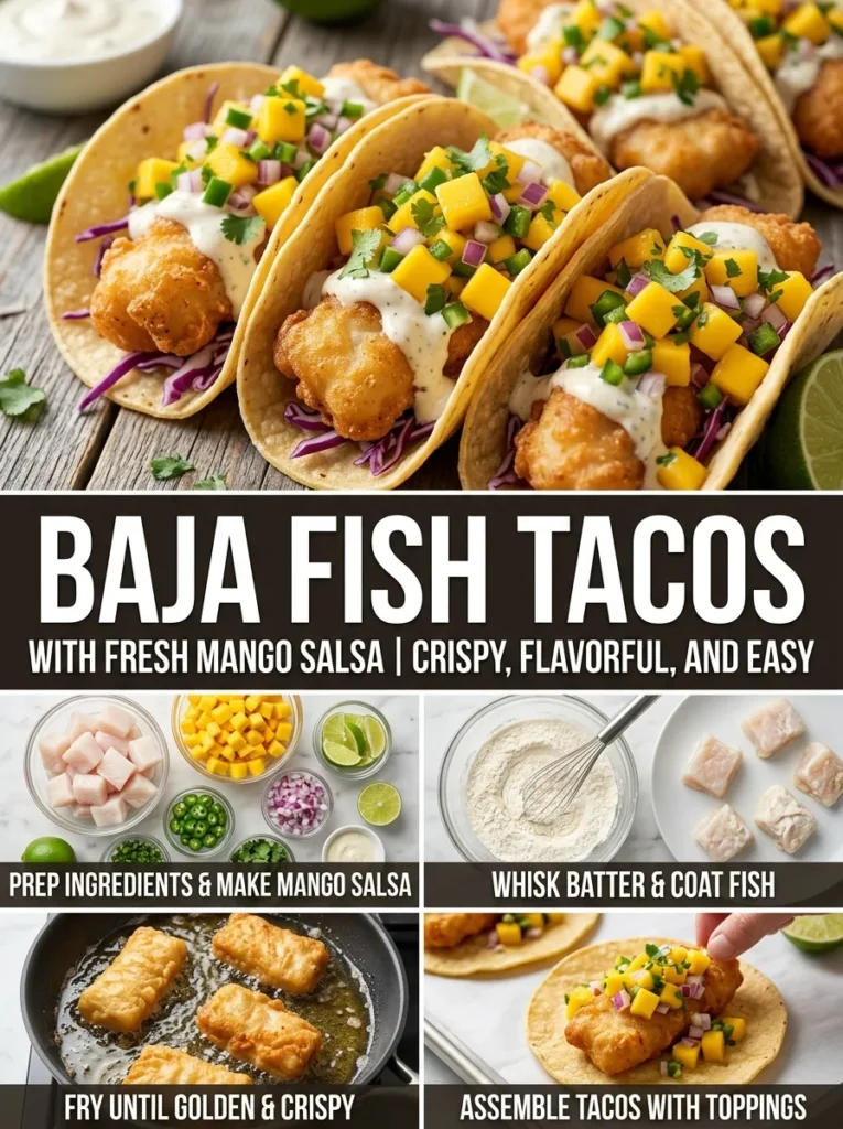 Baja Fish Tacos With Mango Salsa
