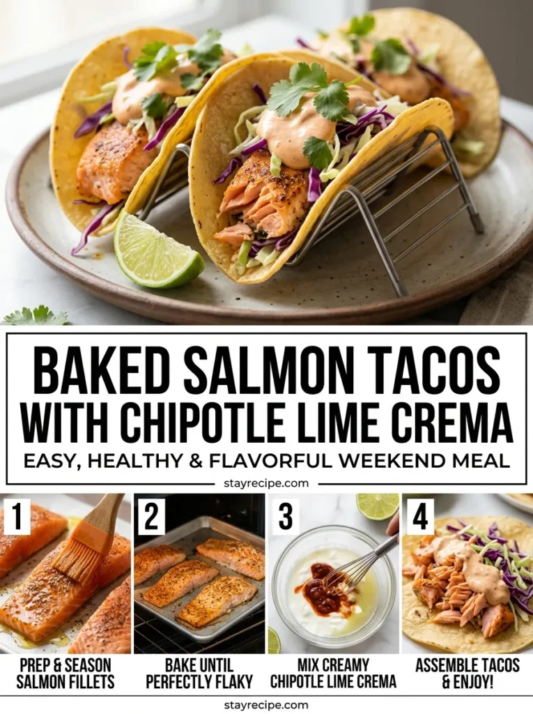 Baked Salmon Tacos With Chipotle Lime Crema