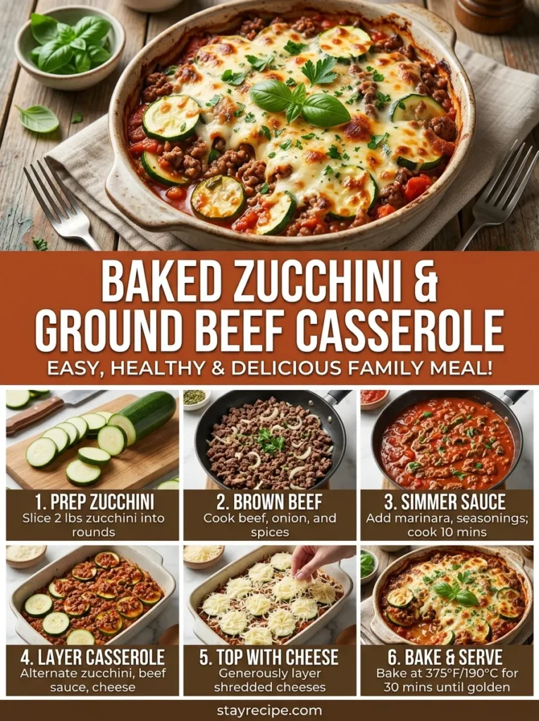 Baked Zucchini And Ground Beef Easy Summer Dinner