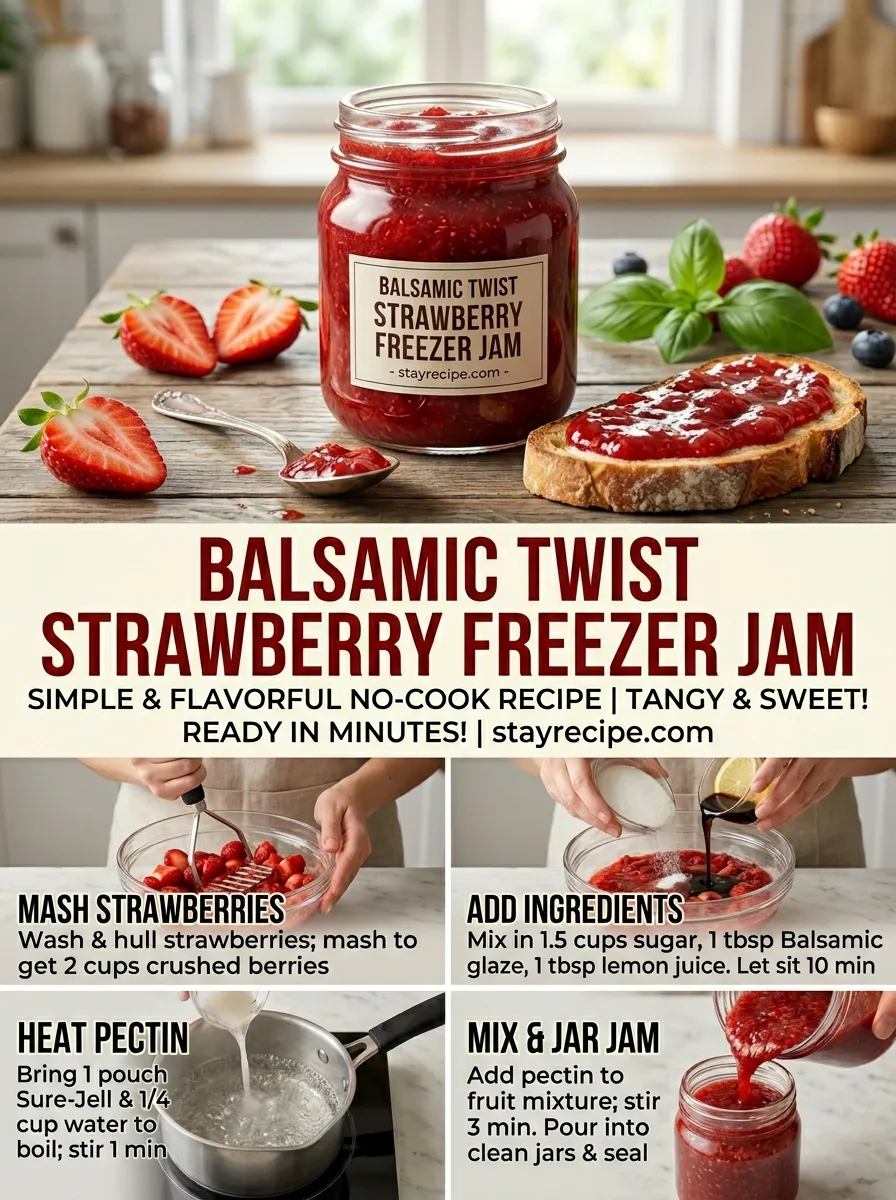 Balsamic Twist Strawberry Freezer Jam Jam