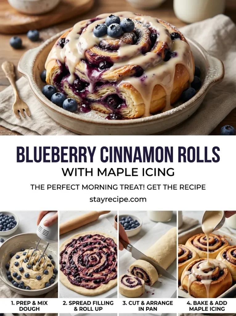 Blueberry Cinnamon Rolls With Maple Icing