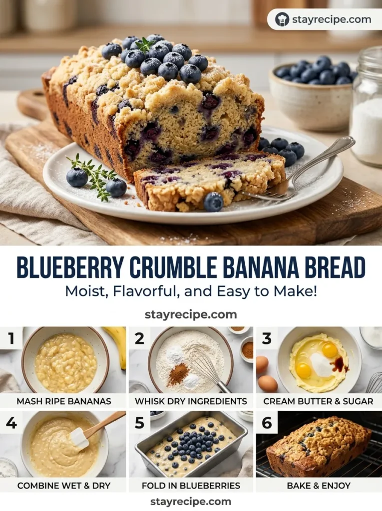 Blueberry Crumble Banana Bread