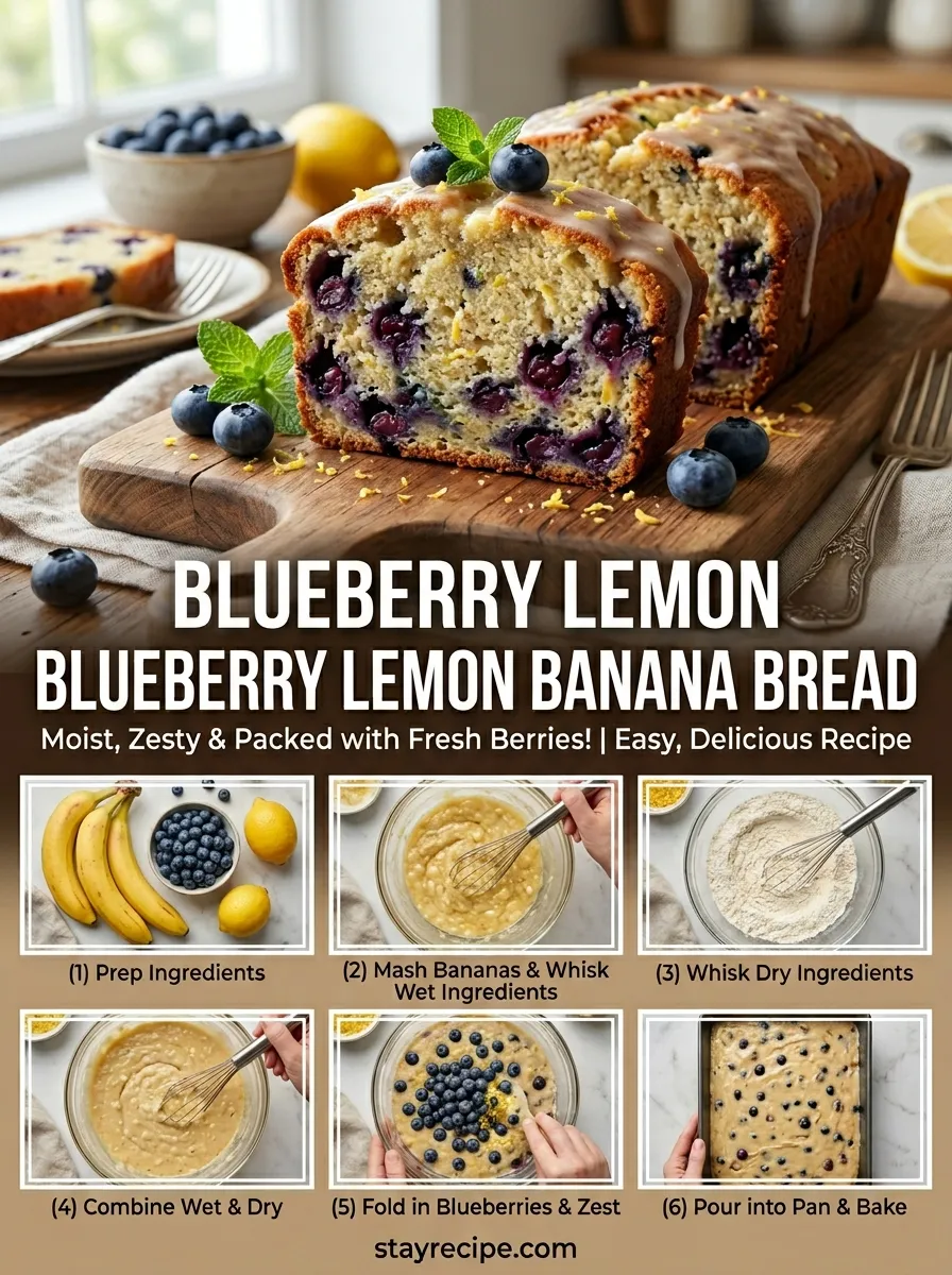Blueberry Lemon Banana Bread
