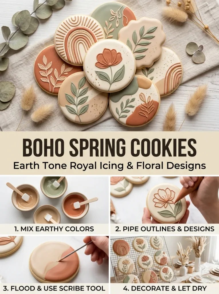 Boho Spring Cookies Earthy Tones