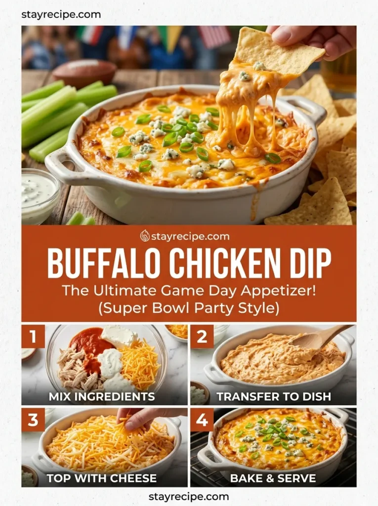 Buffalo Chicken Dip Super Bowl Party Style