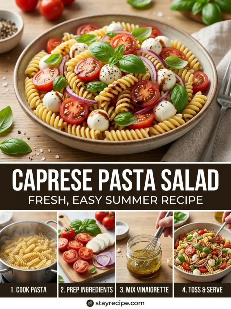 Caprese Pasta Salad Hot Weather Dinner Ideas