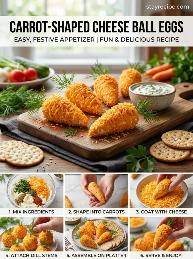 Carrot Shaped Cheese Ball Eggs