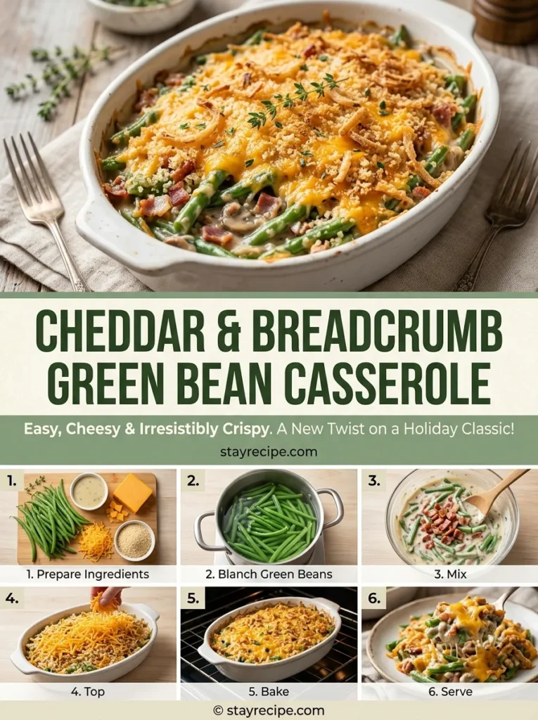 Cheddar Breadcrumb Green Bean Casserole Green Bean Casserole