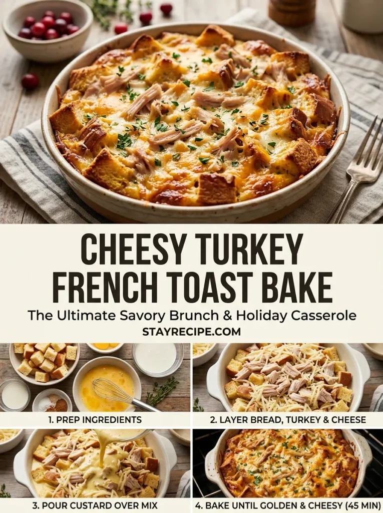 Cheesy Turkey French Toast Bake