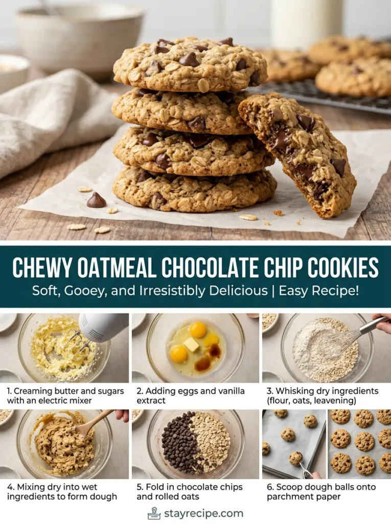 Chewy Oatmeal Chocolate Chip Cookies