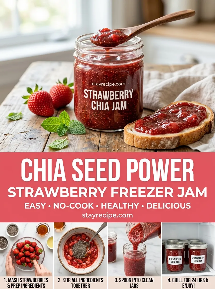 Chia Seed Power Strawberry Freezer Jam Jam
