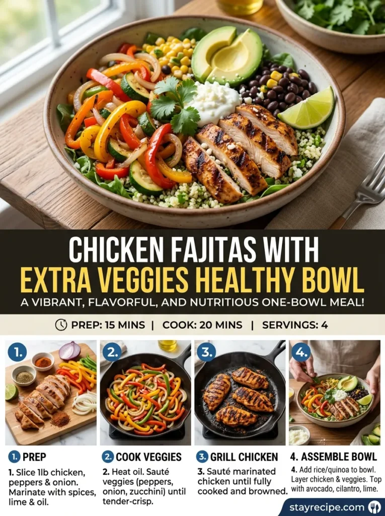 Chicken Fajitas With Extra Veggies Healthy Bowl