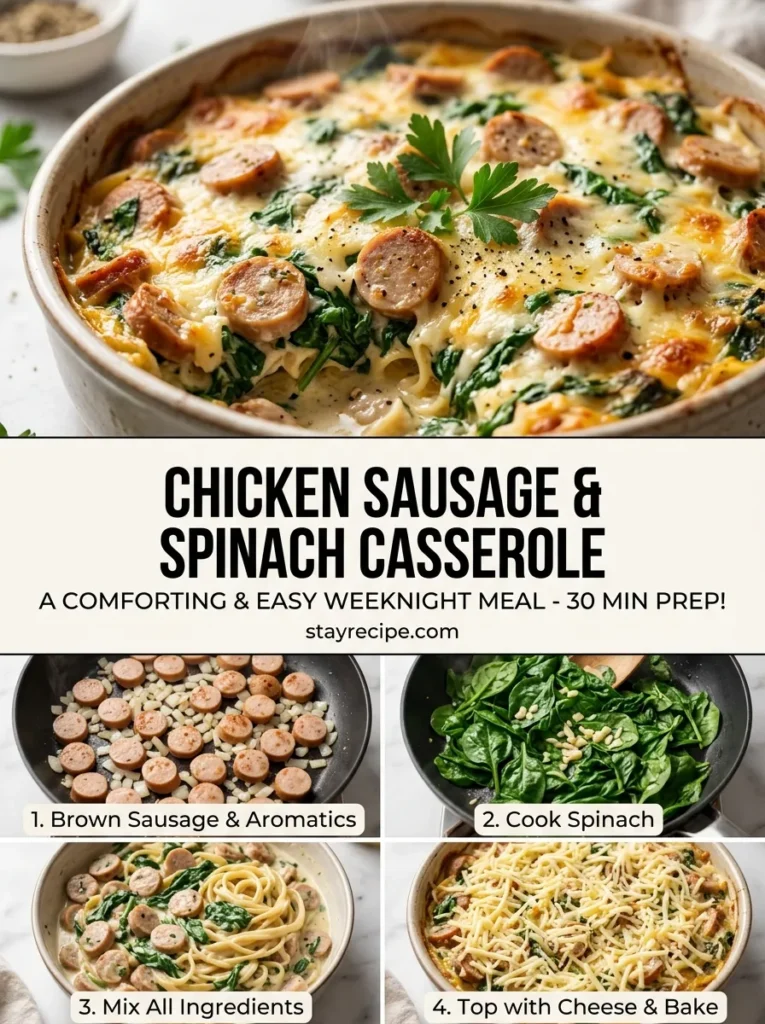 Chicken Sausage Spinach Casserole
