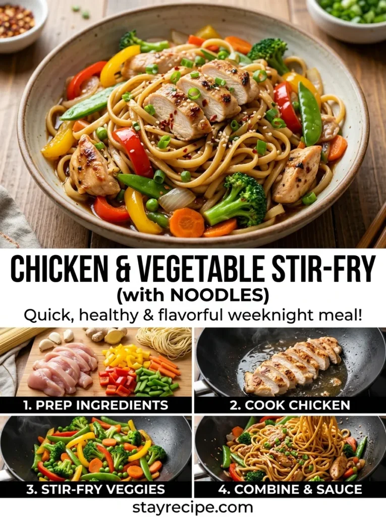 Chicken Vegetable Stir Fry With Noodles