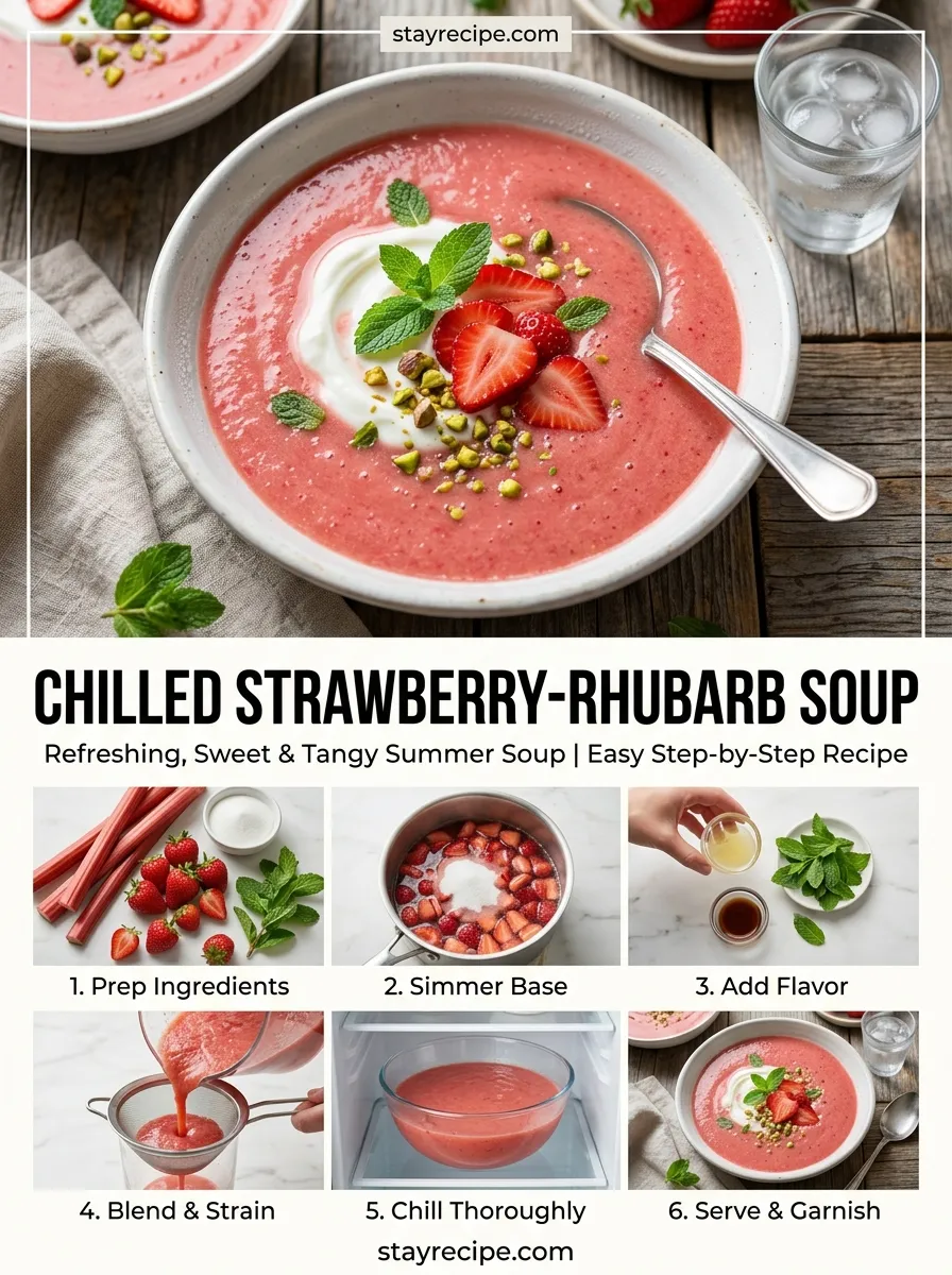 Chilled Strawberry Rhubarb Soup Summer Soup
