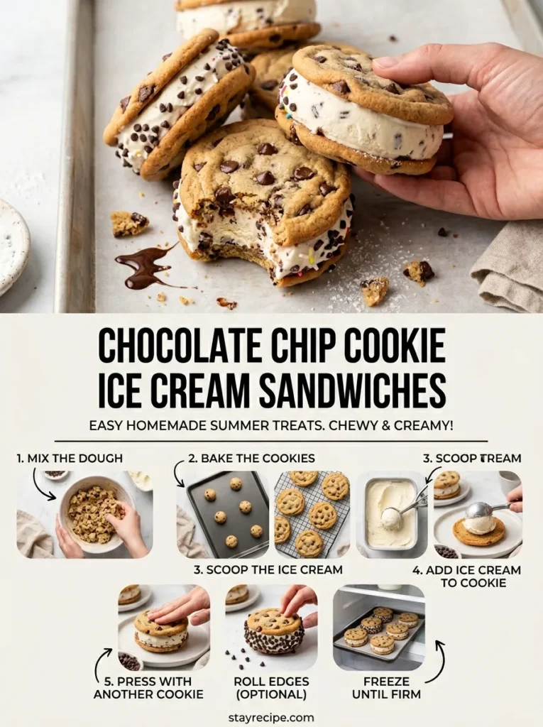 Chocolate Chip Cookie Ice Cream Sandwiches