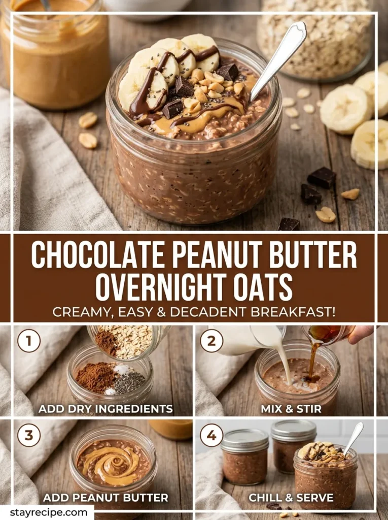 Chocolate Peanut Butter Overnight Oats Overnight Oats